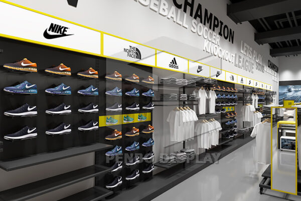 Modern clothing display racks and sneaker display shelves for shop