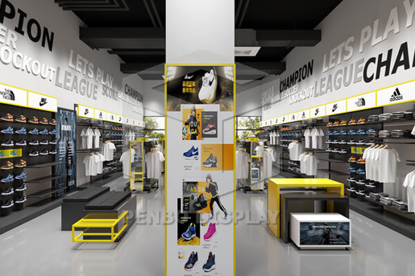 Modern clothing display racks and sneaker display shelves for shop