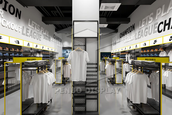 Modern clothing display racks and sneaker display shelves for shop