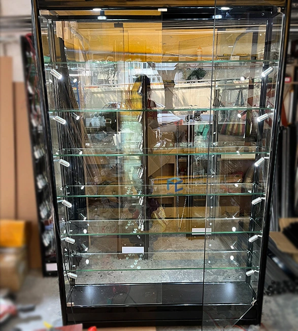 Glass display cabinet with lights,glass display cabinet,modern glass display cabinet,