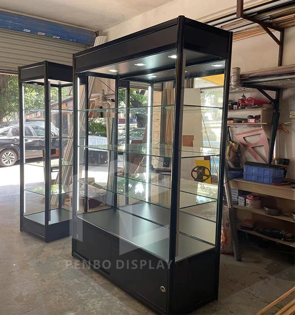 Glass Display Cases With Shelves，glass showcase led lights,glass display cases for sale