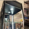 glass display case with lights