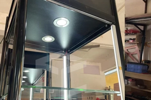 Customized Glass Display Cases With Shelves