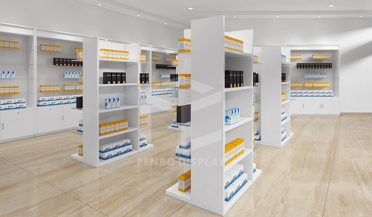 pharmacy design,pharmacy shelves，pharmacy fixtures