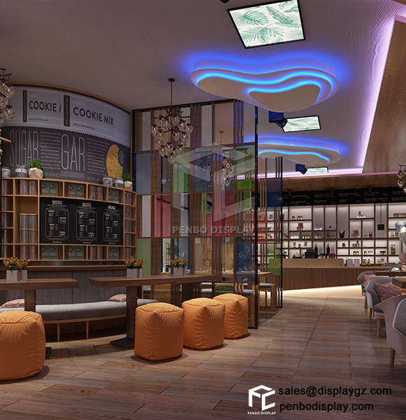 coffee store interior design,coffee store display units,coffee shop display counter, coffee display cabinet