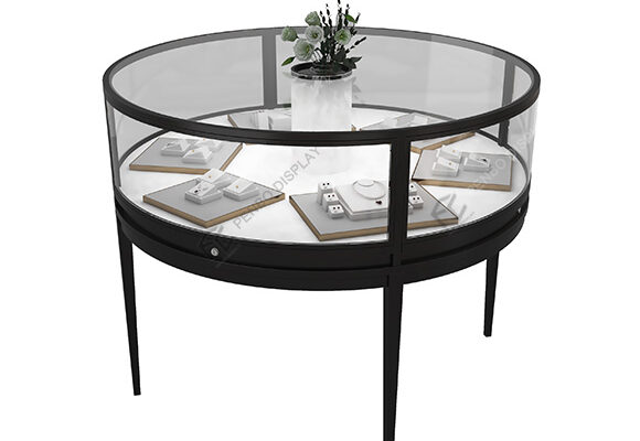 Round Jewelry Display Case & Glass Showcase For Retail Store