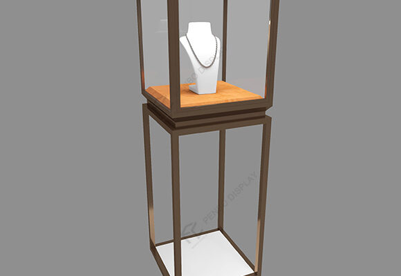 Rose Gold Jewelry Pedestal Display Cases Customization