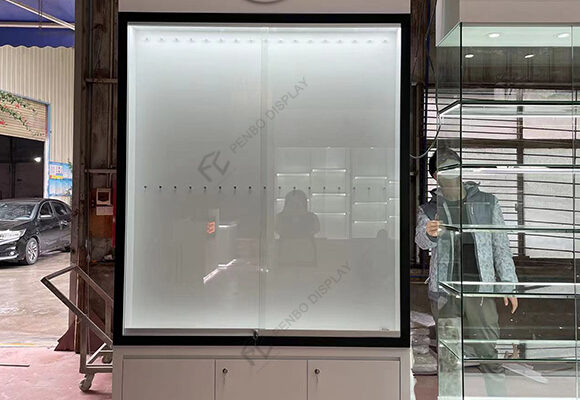 Glass Display Cabinet With Drawers