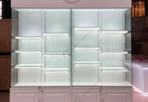 Display Cabinet With Glass Doors And Shelves