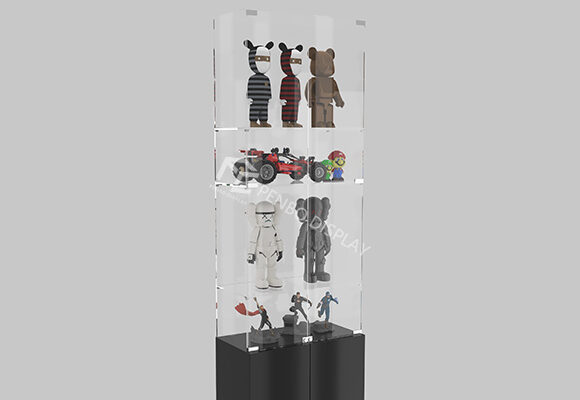 Frameless Glass Tower Display Showcase