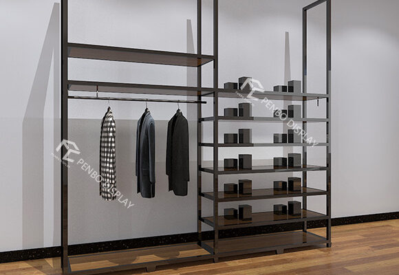 Modern Men’s Clothing Rack with Shelves