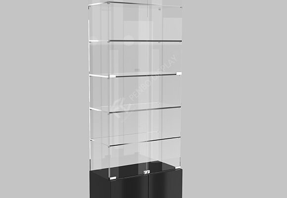 Frameless Glass Tower Display Showcase