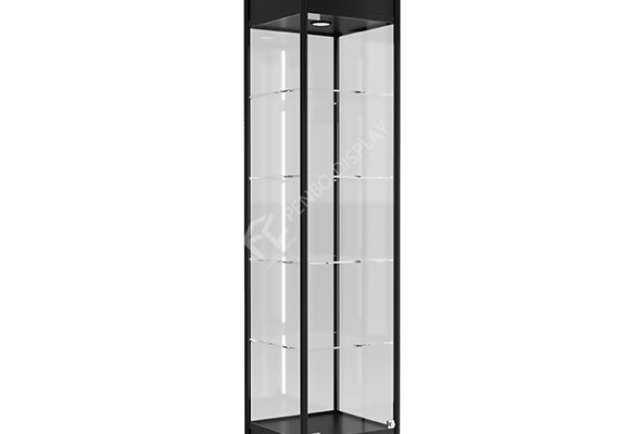 Square Glass Tower Display Case With Lights