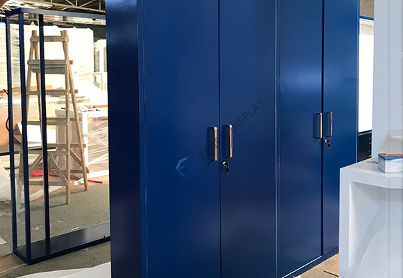 A Custom-made Display Cabinet With Six Doors And A Security Lock System