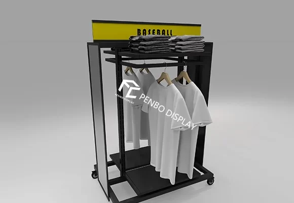 Professional Clothing Display Rack with Wheels