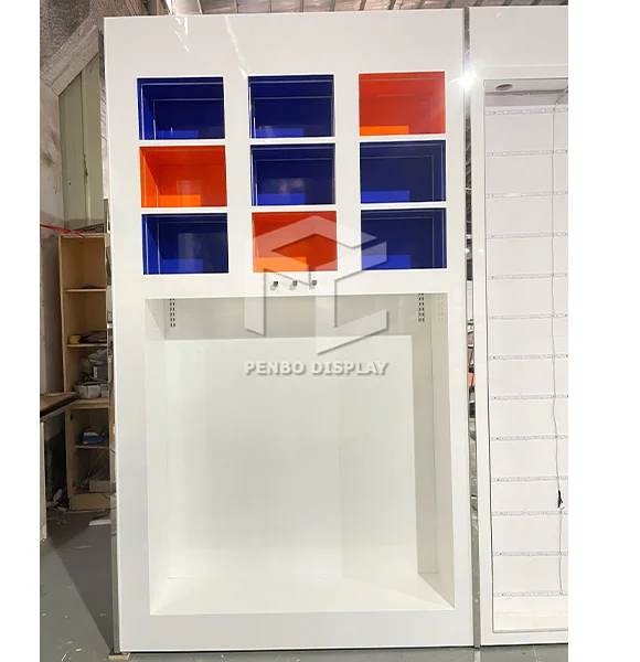 bag display cabinet with rack