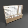 optical displays with shelf and storage