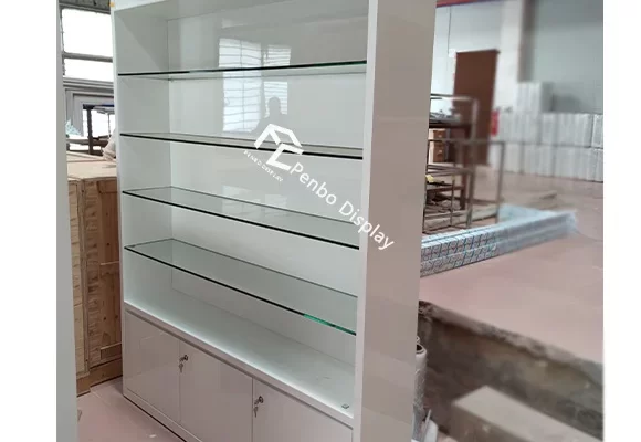 59″W×11.8″D ×78.7″H Glass Shelving for Pharmacy