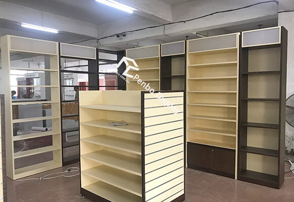 48″W×31.5″D ×60″H Gondola Shelving with Slatwall for Pharmacy