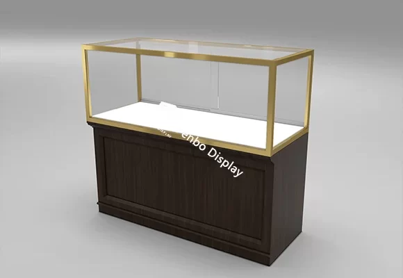 Premium Vintage Jewelry Counter Display with Bulletproof Glass