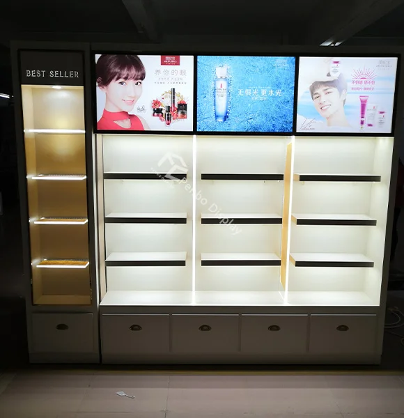professional & makeup skincare display stand shelves for shop
