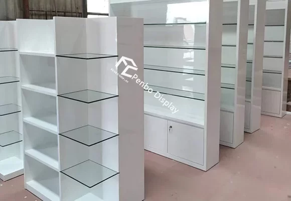 39.3″W×23.6″D× 63″H  Custom Pharmacy Shelving and Cabinet