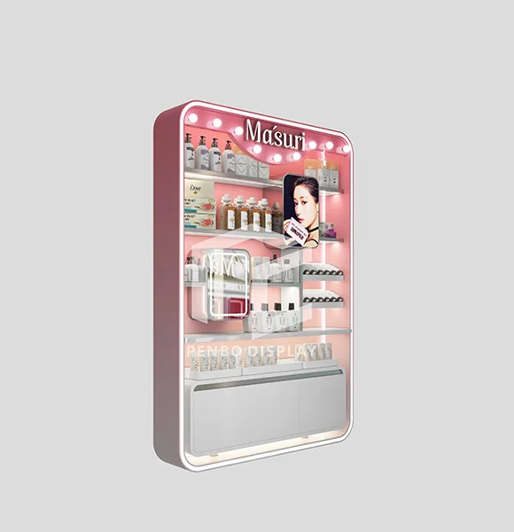skincare product display stands & cosmetic display shelf