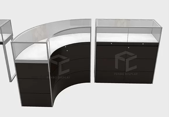 Curved Jewelry Display Cases for Sale