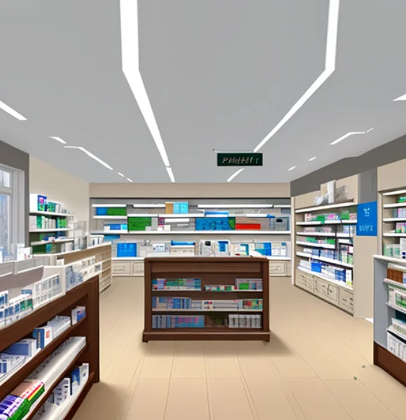 pharmacy design，pharmacy fixtures，pharmacy shelves
