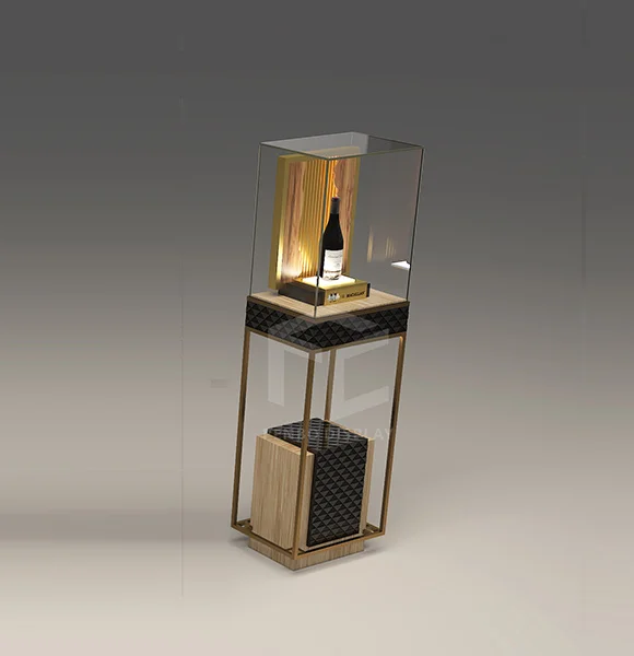 wine pedestal glass display case for showroom