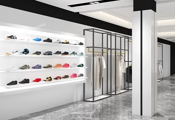 Wall Mounted Floating Shoe Display For Shop