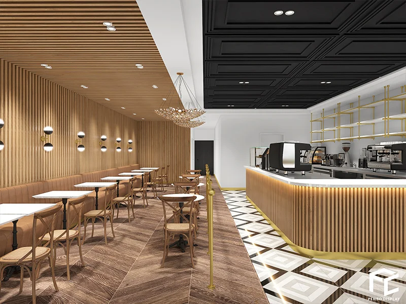coffee shop design，coffee shop interior design，modern coffee shop design