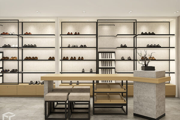 Luxury Men’s Shoe Store Design & Custom Shoe Store Fixtures