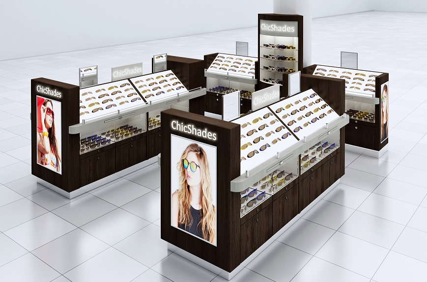 sunglasses shopping kiosk