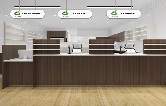 Dispensing front desk area