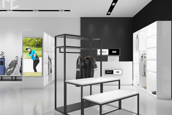 Modern Golf Sportswear Shop Display Furniture & Interior Design