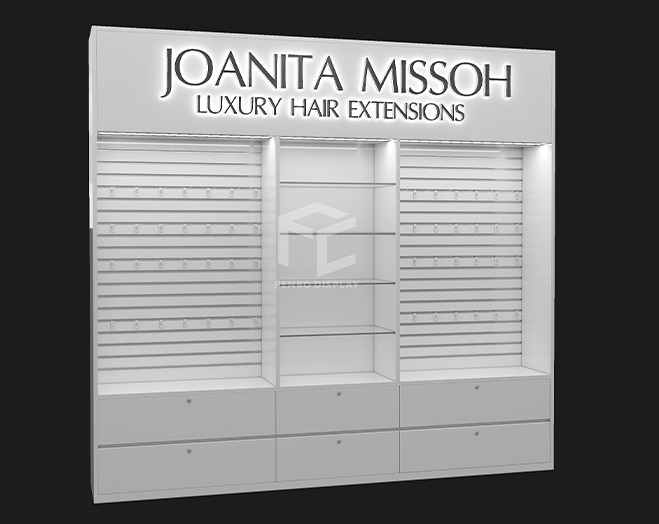 Wig Salon Shop Display Cabinet with Slatwall