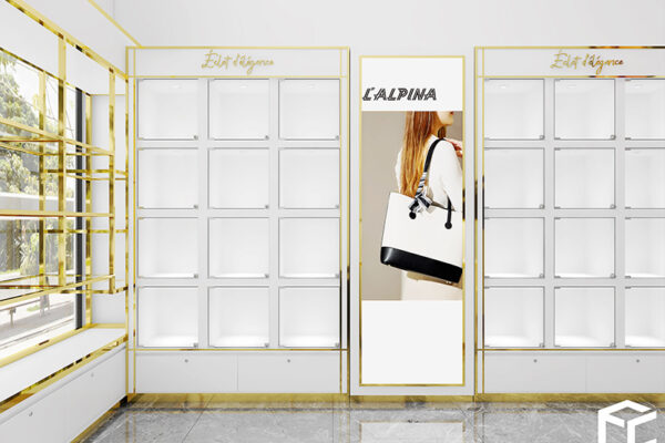 Custom Bag Shop Displays & Modern Luxury Bag Store Design