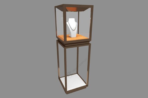 Rose Gold Jewelry Pedestal Display Cases Customization