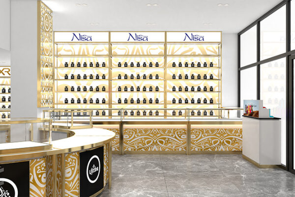 Modern perfume shop design & Custom Perfume Display Cabinet