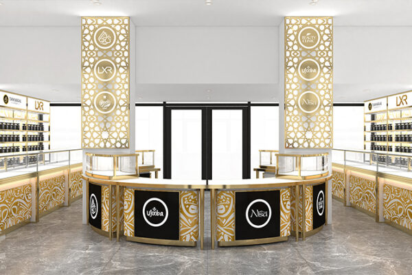 Modern perfume shop design & Custom Perfume Display Cabinet