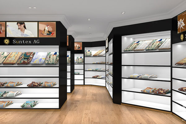 High-end Silk Scarf Store Design & Custom Scarf Display Cabinets