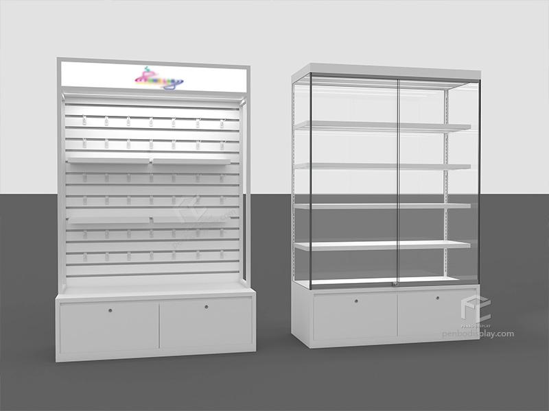 Freestanding display cases for retail store