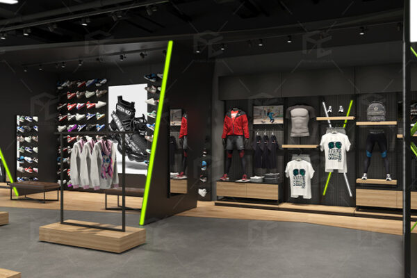 Stylish Sports Apparel Store Design & Custom Sportswear Display Fixtures