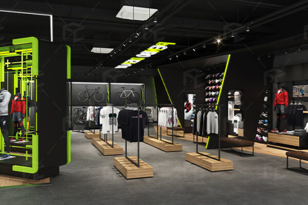 Stylish Sports Apparel Store Design & Custom Sportswear Display Fixtures