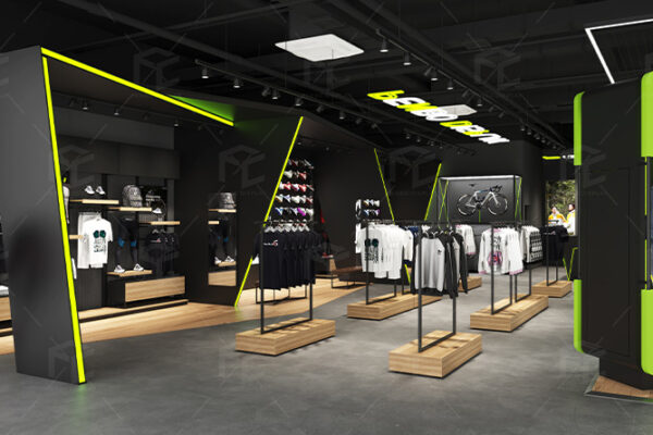 Stylish Sports Apparel Store Design & Custom Sportswear Display Fixtures