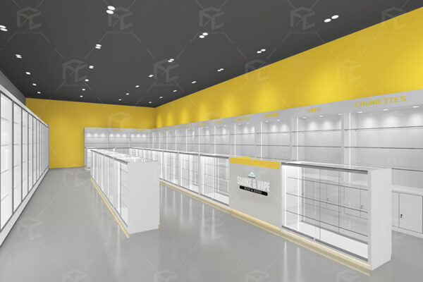 Modern Smoke Shop Design & Smoke Shop Glass Showcase