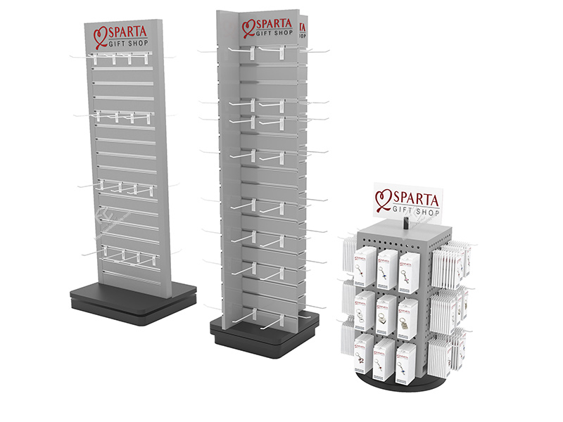 Rotating slatwall display rack with hooks