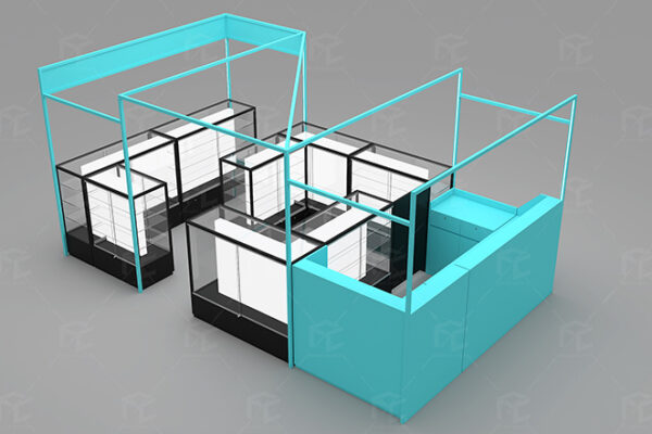 Mobile phone and accessories kiosk in shopping mall