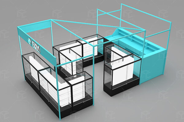 Mobile phone and accessories kiosk in shopping mall